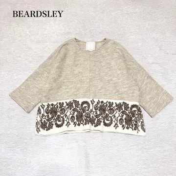 비어즐리 밑단 자수 풀오버(F) 울 사이드 슬릿 루즈핏 개성 가을