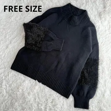 쉽스 하이넥 니트 풀오버 울 샤기 일본제