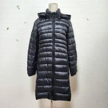 [ TOPVALU ] 이온 후드 부착 블랙 롱 다운 자켓