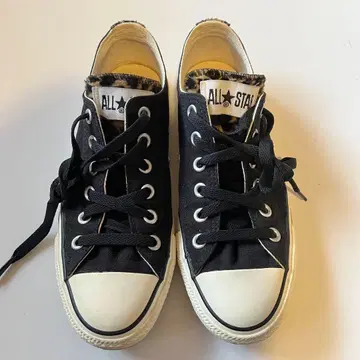 ALL STAR 컨버스 블랙 스니커즈 레오파드 무늬