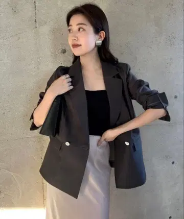 [ anunans ] 에어리 시어 자켓 차콜 S 완판템