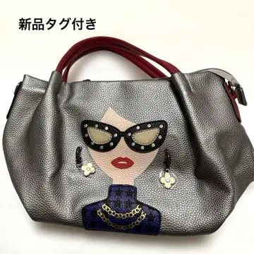 프림피오레 실버 캐릭터 아트 핸드백