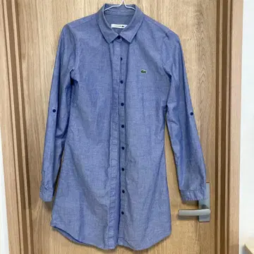 LACOSTE 긴팔 셔츠 원피스 파랑