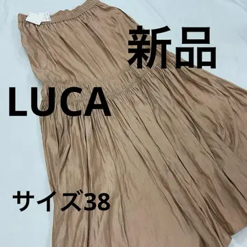 새상품 LUCA 롱 스커트 개더 스커트 베이지 38 #3118