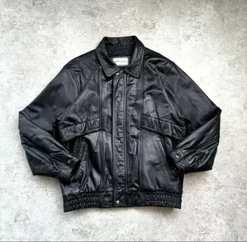 80s 크롭 빈티지 플라이트 가죽 자켓 L