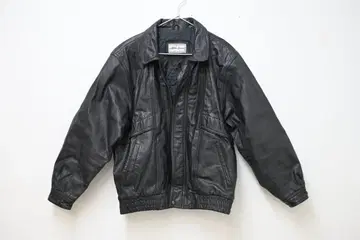 빈티지 / 가죽 봄버 자켓 / 블랙