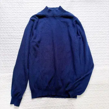 새상품급 KING DEER 캐시미어 100% 하이넥 니트 스웨터 블루