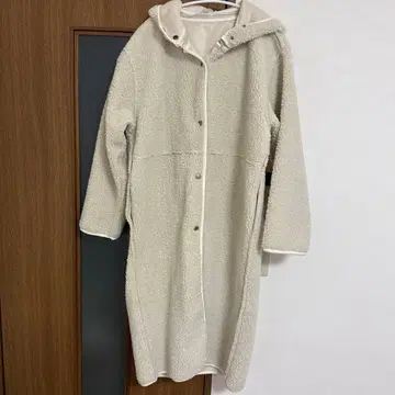 롱 코트 보아 아이보리