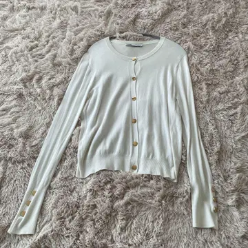 ZARA 화이트 긴팔 가디건 M