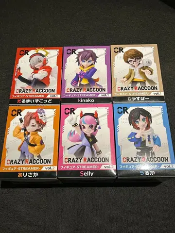 GIGO 한정판 CRAZY RACCOON 피규어 6종 세트
