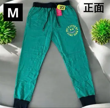 허리밴딩 끈 포함 Zumba 로고가 돋보이는 그린 조거 팬츠 M 사이즈