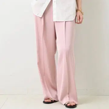 슬로브 이에나 새틴 턱 팬츠 핑크 iena