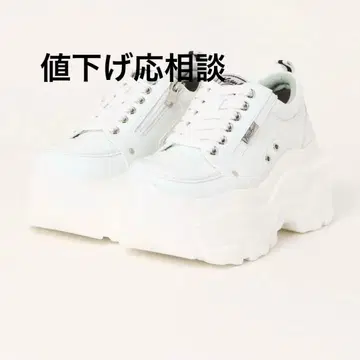 [ YOSUKE/요스케 ] 통굽 레이스업 스니커즈 화이트