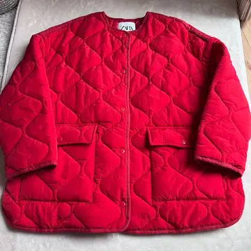 ZARA 자라 오버 사이즈 퀼팅 자켓 레드 L