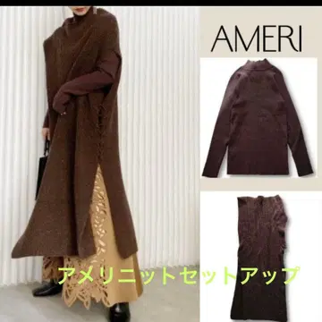 아메리 니트 앙상블 4WAY MUFFLER LAYERED KNIT