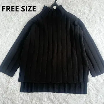 울 캐시미어 리브 하이넥 풀오버