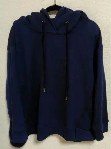 빅 사이즈 네이비 후드 부착 후드티