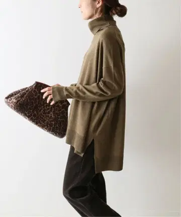 framework 프레임워크 하이 게이지 천축 터틀넥 브라운