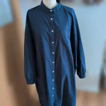 네이비 셔츠 원피스 긴팔