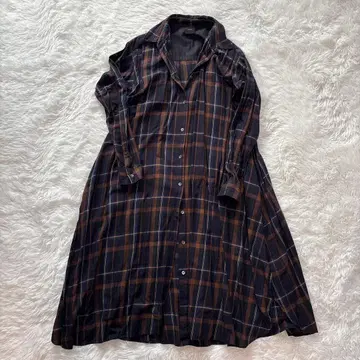 Spick and Span 타탄 체크 플레어 셔츠 원피스