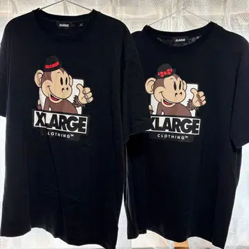 XLARGE 블랙 T셔츠 캐릭터