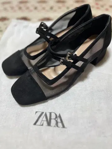 ZARA 자라 뮬 펌프스 36 힐 4cm 블랙