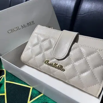 CECIL McBEE 퀼팅 장지갑 베이지