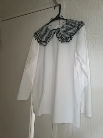 yori 깅엄 체크 옷깃 긴팔 셔츠