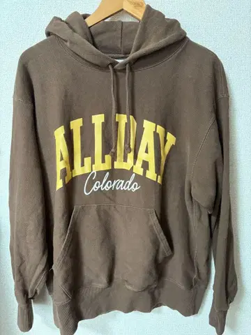 BAYFLOW 브라운 후드 부착 후드티 ALL DAY Colorado