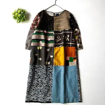 미나 페르호넨 memory 패치워크 원피스 멀티 컬러