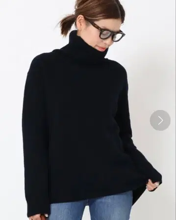 도우지엠 클래스 JADE 터틀넥 니트 풀오버 캐시미어 혼방 블랙