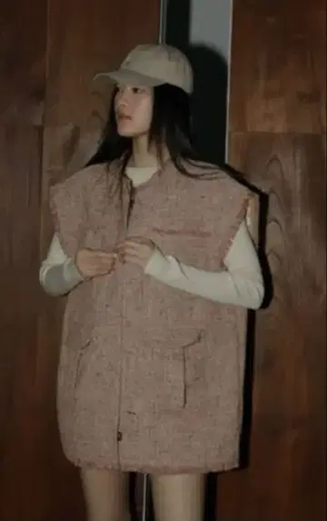 AMAIL 트위드 프린지 베스트