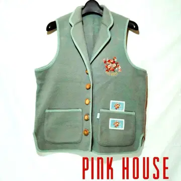 새상품급 레어 PINK HOUSE 플리스 베스트 페일 블루 그레이