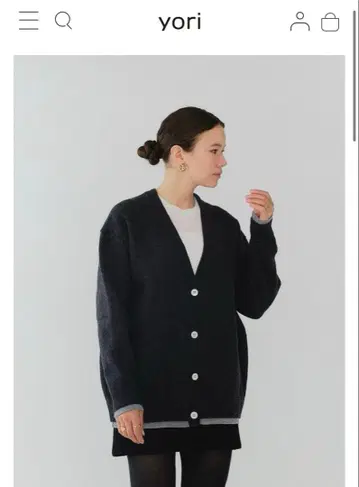 yori 압축 니트 레이어드 가디건