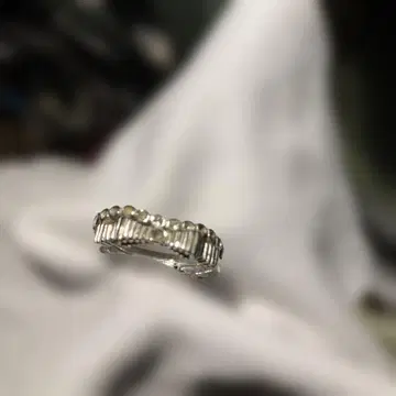 실버 펄 장식 클래식 반지