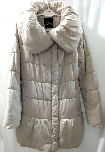 CECIL McBEE 후드 부착 베이지 다운 자켓 M