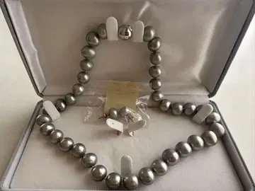 실버 펄 목걸이와 귀찌 세트