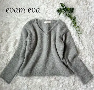 에붐에바 evameva 알파카 울 니트 스웨터 브이넥