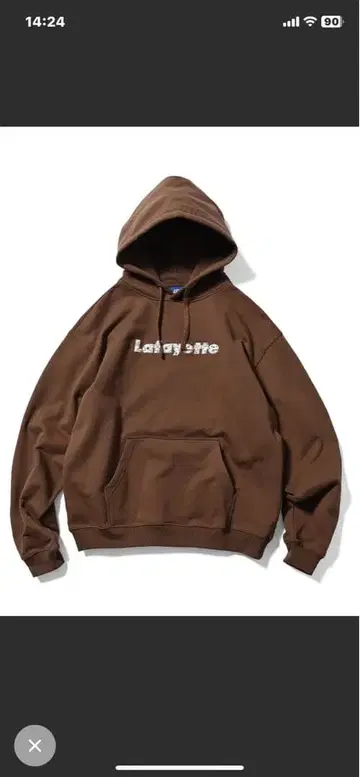 Lafayette 로고 브라운 후드티