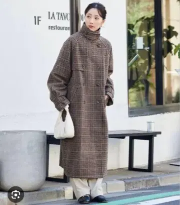 [ FREAK'S STORE ] 건클럽 체크 스탠드 카라 코트