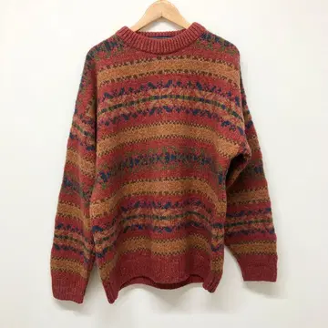 잉글랜드제 디자인 니트 빈티지 구제 의류 총 패턴 니트 유럽