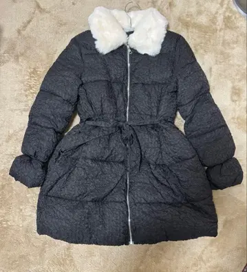 프렌치 걸리시 플레어 다운 코트 블랙