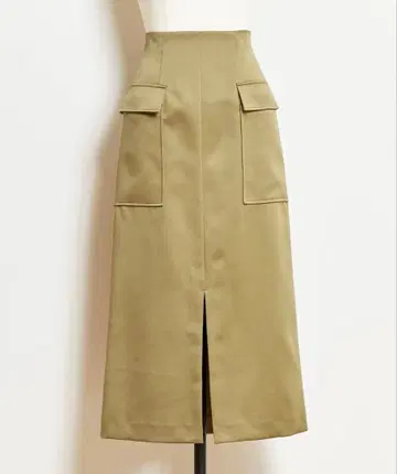 NOELA 노엘라 매트 새틴 카고 스커트 카키 M