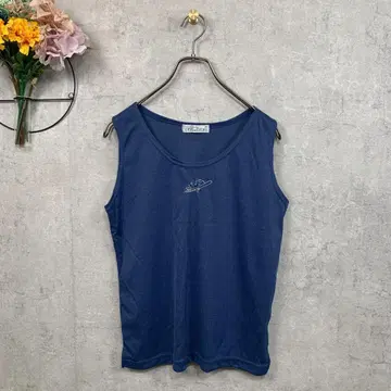 [ 새상품급 ] pas de trois 여성용 티셔츠 민소매 M 블루