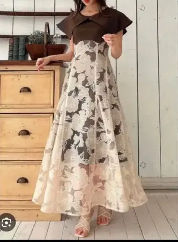 오팔 플라워 코르셋 원피스