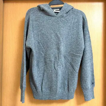 자유구 [세탁 가능] 퓨어 캐시미어 후드 니트 후드티 별 자수