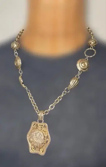 빈티지!! 장식적인 별 모양 펜던트의 골드 목걸이