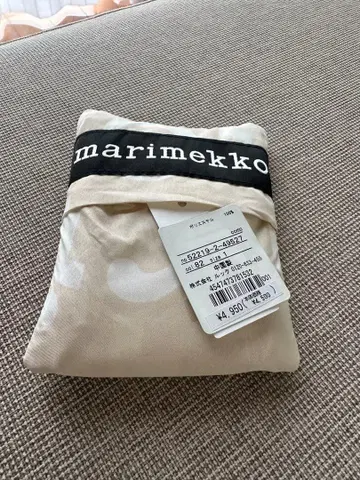 미사용 새상품 marimekko 로고 에코백 베이지