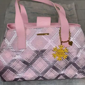 [ 새상품, 미사용 ] Samantha Thavasa 핑크 체크 핸드백