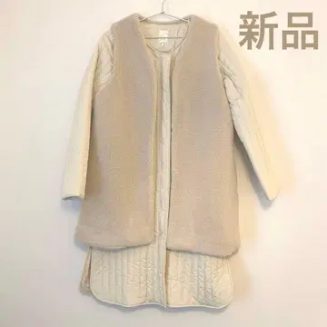 초특가! 새상품 보아 베스트 x 세로 퀼트 코트 세트 away 아이보리